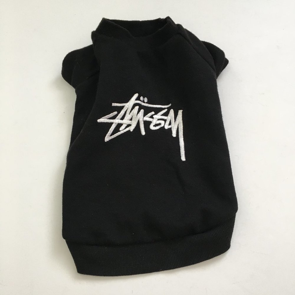 Dog Clothes Black Short Sweat Shirt Size Medium Body 15" x 11.5"L